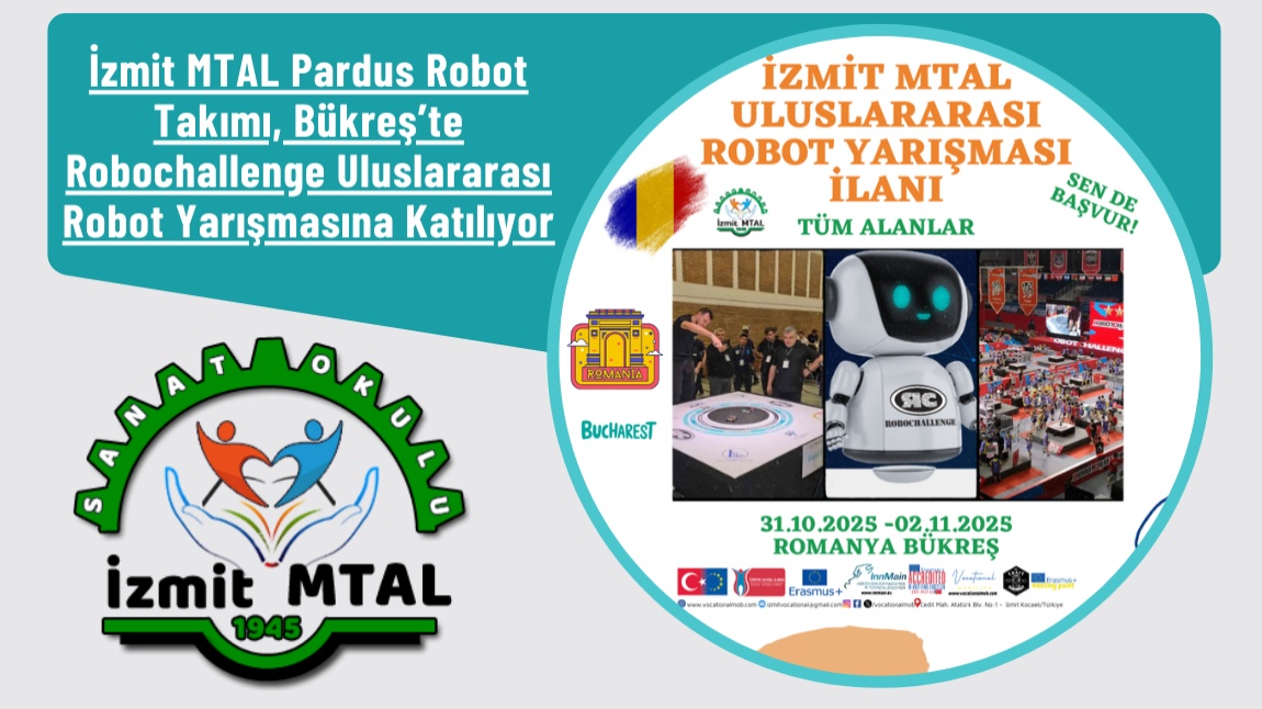 İzmit MTAL Pardus Robot Takımı, Bükreş’te Robochallenge Uluslararası Robot Yarışmasına Katılıyor