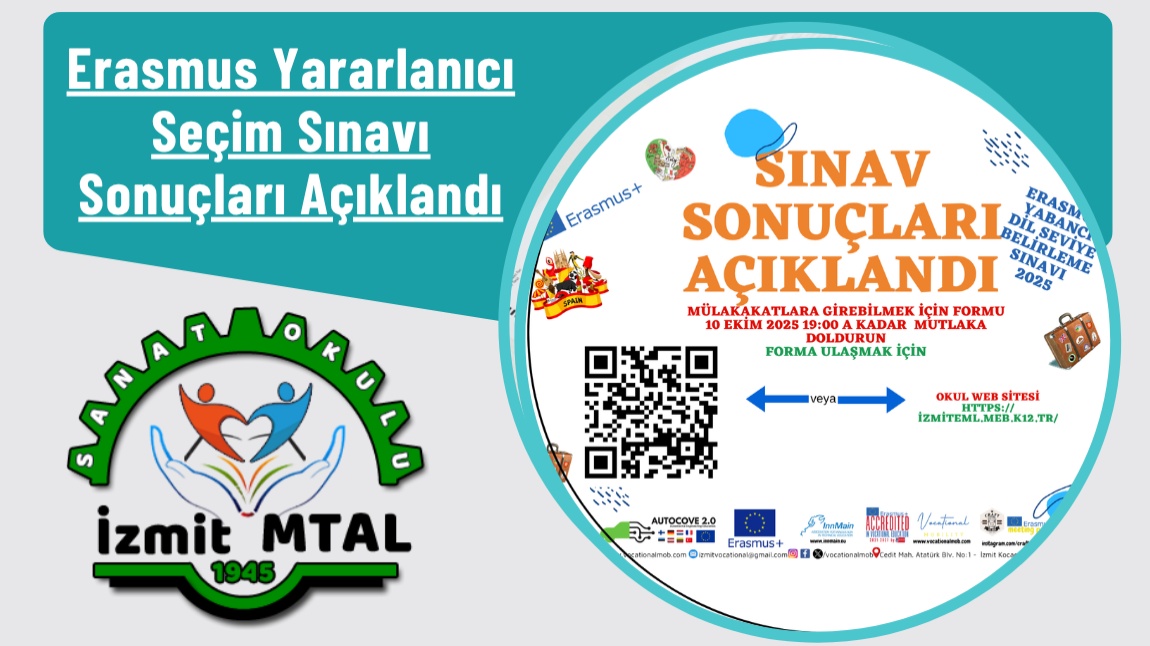 Erasmus Yararlanıcı Seçim Sınavı Sonuçları Açıklandı